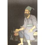 A GOUACHE STUDY OF A SEATED, BEARDED EASTERN MAN