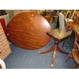 A MAHOGANY TILT-TOP TABLE W-142 CM