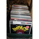 A TRAY OF ASSORTED LP RECORDS TO INCLUDE ELO, GLENN MILLAR, COMPILATIONS ETC