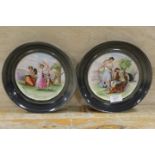 A PAIR OF AUSTRIAN STYLE CABINET PLATES DECORATED WITH CLASSICAL SCENES