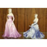 A COALPORT FIGURINE - LYNDA, TOGETHER WITH JULIE (2)