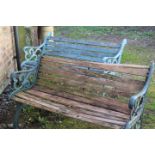 TWO GARDEN BENCHES A/F