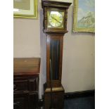 A MODERN TRIPLE WEIGHT LONGCASE CLOCK WITH GLASS FRONT