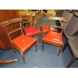 A SET OF FOUR 19TH CENTURY DINING CHAIRS ( ONE CHAIR A/F )