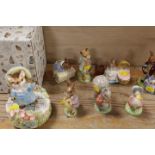 A SELECTION OF BEATRIX POTTER AND BUNNYKINS FIGURES TO INCLUDE A MUSICAL EXAMPLE