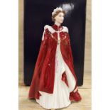 A BOXED ROYAL WORCESTER FIGURINE ' IN CELEBRATION OF THE QUEENS 80TH BIRTHDAY 2006'