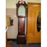 A LOCAL STAFFORD ANTIQUE LONGCASE CLOCK H-210 CM (2 WEIGHTS AND PENDULUM)
