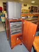 A SHARP HI-FI AND SPEAKERS IN CABINET - HOUSE CLEARANCE