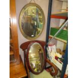 A VINTAGE COPPER HANGING MIRROR AND ANOTHER MIRROR (2)