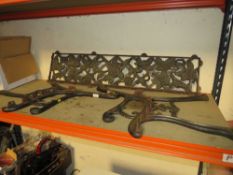 VINTAGE CAST BENCH ENDS AND BACK PANEL