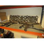 VINTAGE CAST BENCH ENDS AND BACK PANEL