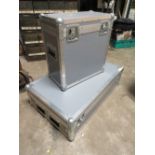 TWO SILVER AIRCRAFT TYPE STORAGE CARGO CASES