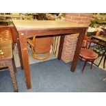 A TALL WOODEN PUB STYLE TABLE