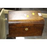 AN INLAID WOODEN JEWELLERY TYPE CASKET