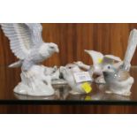 TWO LLADRO GEESE FIGURINES ETC