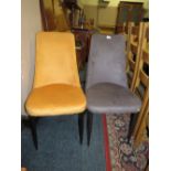 A PAIR OF MODERN UPHOLSTERED DINING CHAIRS