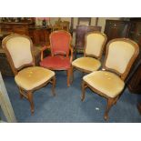 FOUR MODERN LOUIS XV STYLE CHAIRS