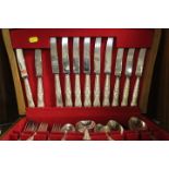 A CANTEEN OF KINGS PATTERN CUTLERY - CONTENTS UNCHECKED