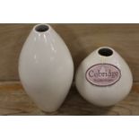 TWO LARGE WHITE COBRIDGE STONEWARE VASES