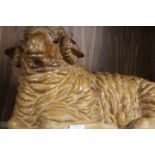 A CARVED WOODEN MODEL OF A RECUMBENT RAM