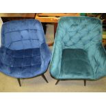 A MIXED SET OF SEVEN UPHOLSTERED DINING CHAIRS
