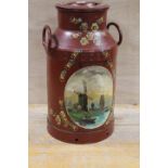 LARGE VINTAGE HANDPAINTED MILK CHURN