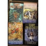 A BOX OF TERRY PRATCHETT HARD BACK BOOKS / NOVELS