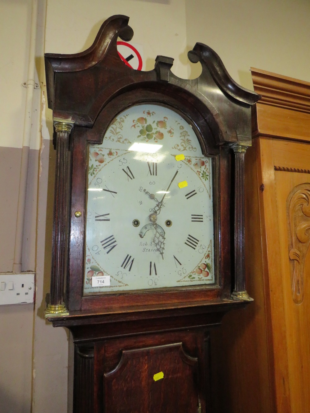 A LOCAL STAFFORD ANTIQUE LONGCASE CLOCK H-210 CM (2 WEIGHTS AND PENDULUM) - Image 2 of 8