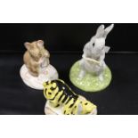 TWO ROYAL DOULTON SMALL FIGURES - WINNIE THE POOH AND READS THE PLAN, TOGETHER WITH A ROYAL ALBERT