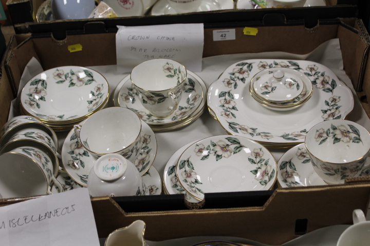 A TRAY OF CROWN CHINA PEAR BLOSSOM TEAWARE