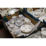 THREE TRAYS OF ASSORTED CERAMICS TO INCLUDE MINTON, ROYAL ALBERT ETC