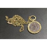 EARLY ANTIQUE 19TH CENTURY MORNING LOCKET AND CHAIN