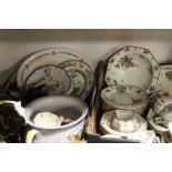 TWO TRAYS OF ASSORTED CERAMICS TO INCLUDE ROYAL DOULTON OLD LEEDS SPRAYS PATTERN TEA WARE ETC