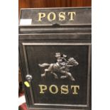 A MODERN REPRODUCTION METAL POST BOX WITH 2 KEYS (KEYS IN OFFICE)