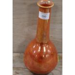 A VINTAGE LUSTRE ORANGE VASE STAMPED RUSKIN TO BASE