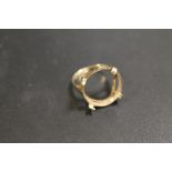 HALLMARKED 9CT GOLD 1/2 SOVEREIGN RING MOUNT