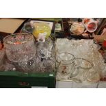 TWO TRAYS OF ASSORTED GLASSWARE TO INCLUDE PRESSED GLASS (TRAY/S NOT INCLUDED)