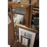 A QUANTITY OF ASSORTED PICTURES, PRINTS AND MIRRORS