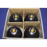 A BOXED SET OF COMMANDER LAWN BOWLS