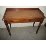 AN ANTIQUE MAHOGANY 2 DRAWER WRITING DESK