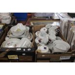 TWO TRAYS OF ROYAL WORCESTER EVESHAM TEA AND DINNERWARE (TRAY/S NOT INCLUDED)