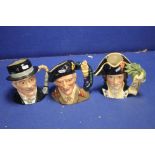 THREE ROYAL DOULTON CHARACTER JUGS TO INCLUDE MONT GOMERY, CITY GENT AND CAPTAIN BLIGH