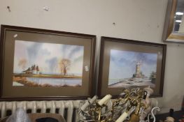 TWO FRAMED AND GLAZED WATERCOLOURS