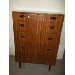 A RETRO TEAK DANISH 5 DRAWER CHEST OF DRAWERS BY TIMES FURNITURE