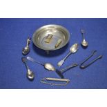 A COLLECTION OF HALL MARKED SILVER AND WHITE METAL ITEMS