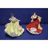 TWO ROYAL DOULTON FIGURINES SPRING BALL AND WINTER BALL