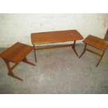 A RETRO TEAK DANISH NEST OF TABLES