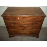 AN ANTIQUE INLAID 4 DRAWER CHEST OF DRAWERS