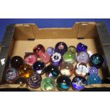 A COLLECTION OF 28 PAPERWEIGHTS, some signed