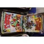 A TRAY OF ASSORTED COMICS TO INCLUDE PLANET OF THE APES (TRAY/S NOT INCLUDED)